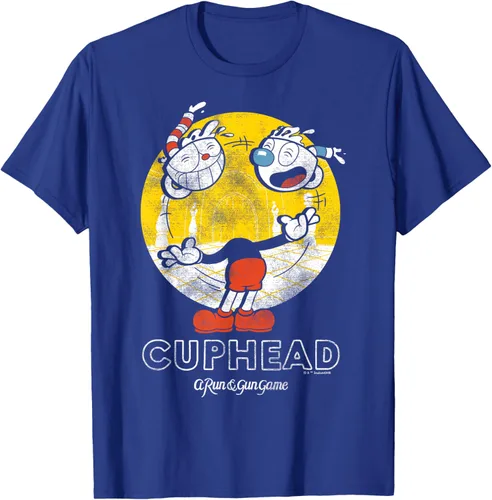 Vista 18 de Cuphead Camiseta con Mugman Head Malabarismo Negro