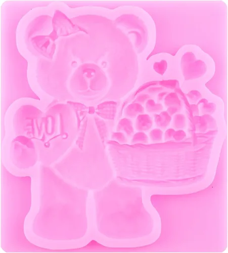 Vista 21 de ZiXiang - Molde de fondant de perlas de silicona para oso, juego de 5 Ball Pearl Semi Sphere Chocolate Molds Teddy Bear Cake Decorating Cupcake