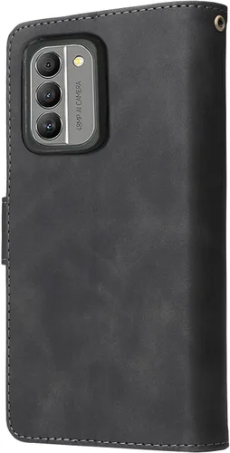 Vista 6 de Asuwish Compatible con Nokia G400 5G, protector de pantalla de vidrio templado y cubierta abatible de cuero, soporte para tarjetas, accesorios