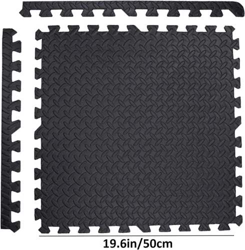 Vista 2 de Tapete de ejercicio de rompecabezas, azulejos de espuma EVA entrelazados para protección, tapete de espuma para equipo del hogar y gimnasio