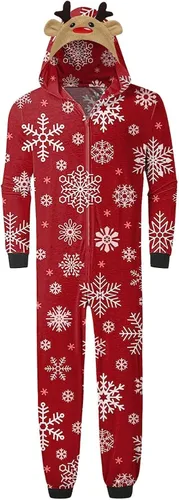 Vista 6 de OAKFashion Pijamas de Navidad para la familia, pijamas de Navidad suaves a juego, conjuntos de ropa de dormir para parejas, niños y bebés