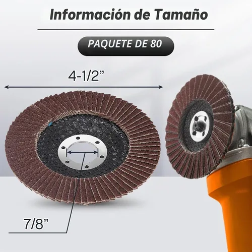Vista 2 de Landhoow - Amoladora angular de disco con solapa de 4.5 pulgadas, rueda