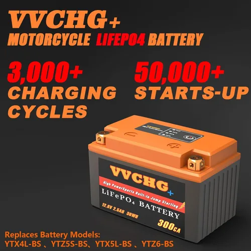 Vista 5 de Batería de 12 voltios, batería de motocicleta 12V 2.5Ah 300A de litio, batería Lifepo4 para ATV, patinete, moto de nieve, motocross, batería