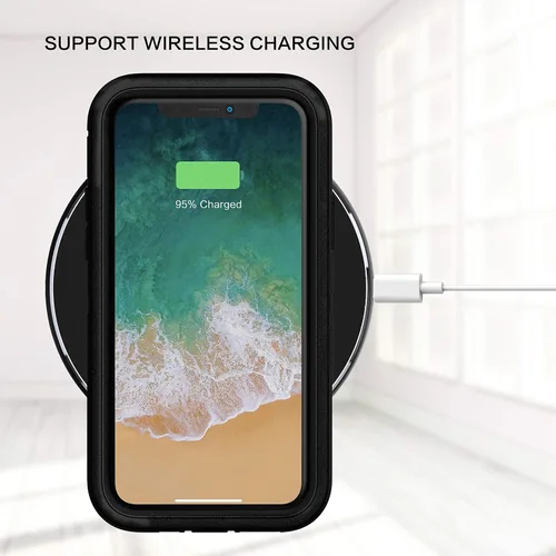 Vista 4 de MXX Funda resistente hecha para iPhone 11 Pro Max (no incluye protector de pantalla) 3 capas de protección de cuerpo completo a prueba de golpes