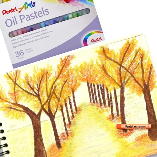 Vista 4 de Pentel Caja de lápices pastel al óleo de 50 colores surtidos