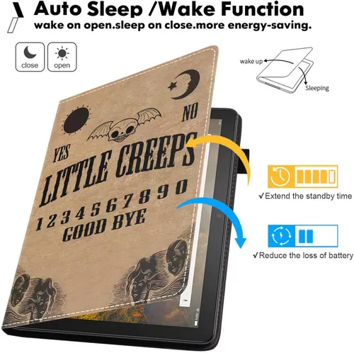 Vista 3 de Funda para tableta Amazon Fire Max 11 (11 pulgadas, 13ª generación, versión 2023), funda de piel sintética con ranura para tarjeta y apagado Retro