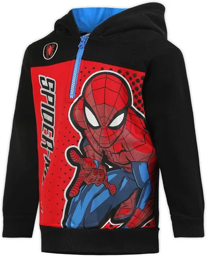 Vista 2 de Marvel Sudadera con capucha con cremallera para niños pequeños y niños grandes, color negro