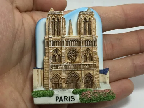 Vista 4 de Notre-Dame Catedral De París Francia Imán París Souvenir Resina 3D Imán De Nevera Regalo Turístico