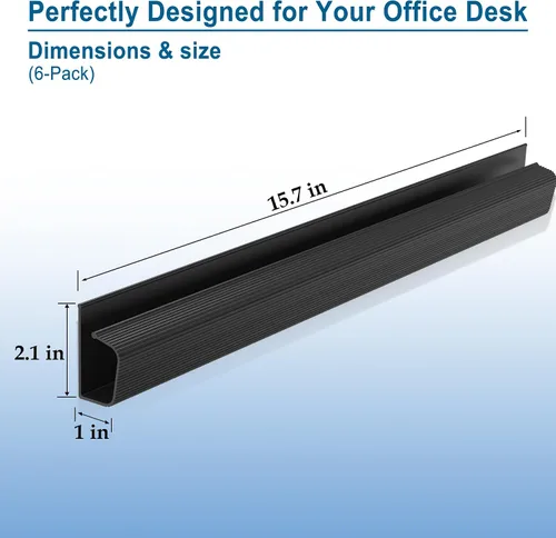 Vista 5 de Paquete de 6 organizadores de cables de canal J para escritorio, organizador de cables adhesivo 6-pack adhesive J channel keeps desk cables