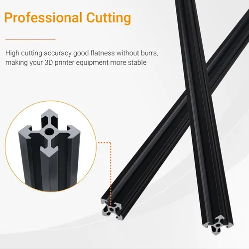 Vista 5 de 4 piezas de perfil de extrusión de aluminio de 11.811 in 2020 tipo V extrusión de aluminio estándar europeo anodizado riel lineal con accesorios