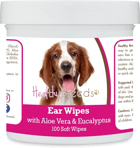Vista 149 de Healthy Breeds Affenpinscher Toallitas de limpieza de oídos con aloe y eucalipto para perros, 100