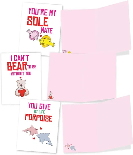 Vista 4 de The Best Card Company - Juego de 10 divertidas tarjetas de notas de humor en blanco surtidas de 4 x 5.12 pulgadas con sobres para jugar con palabras