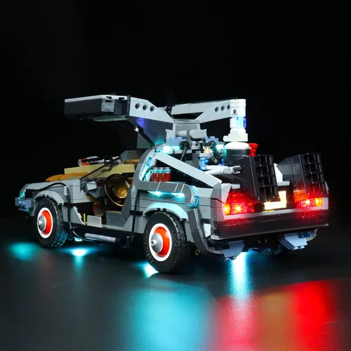 Vista 4 de VONADO Kit de luz LED compatible con Lego Back to the Future Time Machine 10300 (sin modelo), kit de iluminación compatible con juguetes