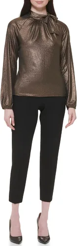 Vista 2 de Tommy Hilfiger Top de trabajo para mujer, blusa elegante de punto