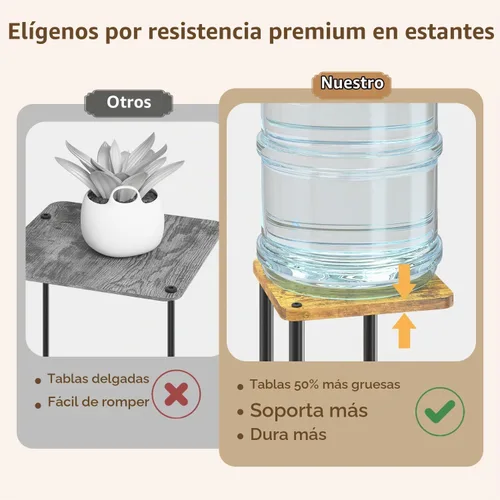 Vista 4 de LASZOLA Soporte Negro de Madera de 5 Niveles para Plantas de Interior para Macetas Más Grandes de Servicio Pesado, Estantes Verticales Resistentes