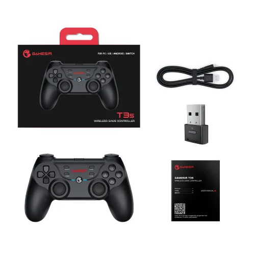 Vista 7 de GameSir T3s Wireless Controller Blue Controller with Turbo Function Dual Shock and 25 Hours Playing Time Support HIDArcadeMFISwitch for