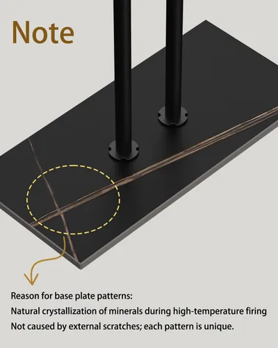 Vista 6 de OUTBROS Perchero de metal grande independiente con base de roca, negro Almacenamiento de ropa de pie para interiores, 23.6 pulgadas de ancho