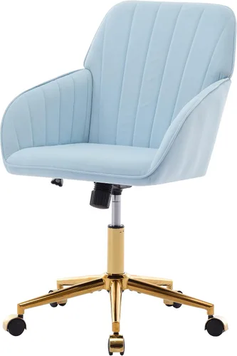 Vista 4 de Silla de escritorio de oficina en casa, cómoda silla de computadora de terciopelo con asiento de respaldo, 300 libras de altura ajustable ergonómica
