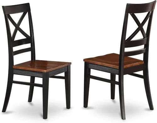 Vista 4 de East West Furniture AVQU5-BCH-W - Juego de comedor de 5 piezas para 4 personas, incluye una mesa de comedor ovalada con hojas de mariposa y 4 sillas