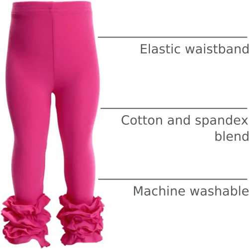 Vista 19 de HOOLCHEAN Leggings de algodón con volantes para bebés y niñas pequeñas