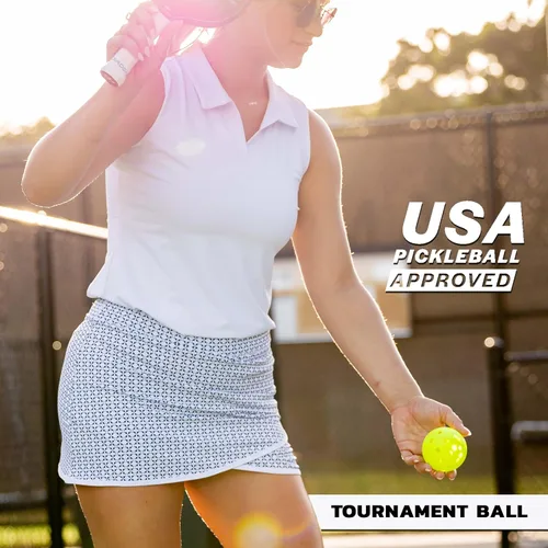Vista 6 de Diadem - Pelotas de pickleball para exteriores Pelota de torneo aprobada por USAPA - Molde sin costuras de 40 agujeros - Rebote duradero, rápido