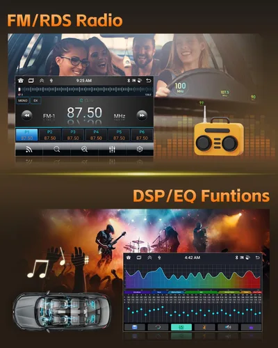 Vista 4 de [8 núcleos 6+128G] Radio Android para Ford Escape 2014-2019, pantalla táctil HD de 9 pulgadas para Escape con CarPlay Android Auto, WiFi de 5 GHz