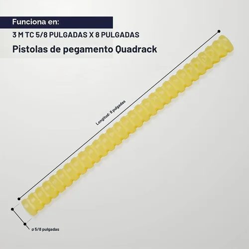 Vista 5 de Barras de pegamento de grado comercial ASA Quadrack - 5/8" x 8" Solo funciona con pistolas de pegamento 3M Polygun TC, LT y EC Ideal