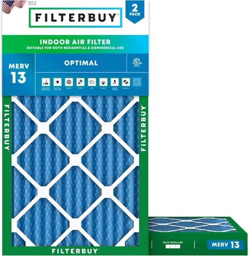 Vista 13 de Filterbuy Filtro de aire MERV 13 de 8 x 14 x 1 pulgadas, protección óptima contra el humo y la alergia (paquete de 2), filtros electrostáticos