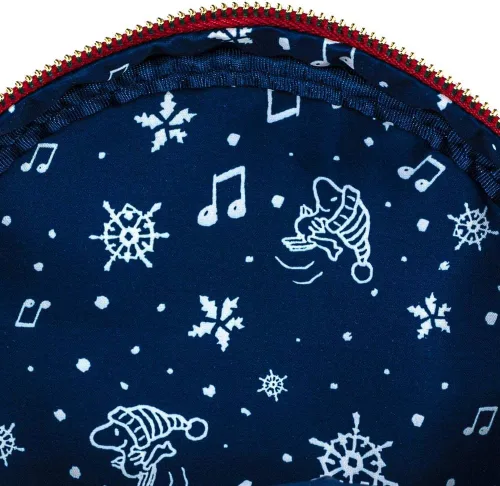 Vista 3 de Loungefly Peanuts Snoopy Holiday AOP - Bolso de hombro con doble correa para mujer Multi