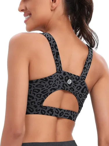 Vista 4 de RUNNING GIRL - Brasier deportivo de alto impacto para mujer, brasier de espalda cruzada, brasier de entrenamiento, brasier de yoga de línea larga