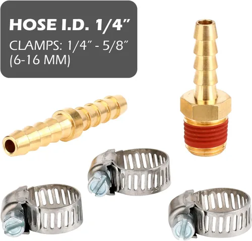 Vista 4 de Hromee Accesorios para Manguera de Aire 1/4 Pulgada NPT de Latón, Conector y Tapón de Conexión Rápida, Kit de Accesorios para Compresor de Aire
