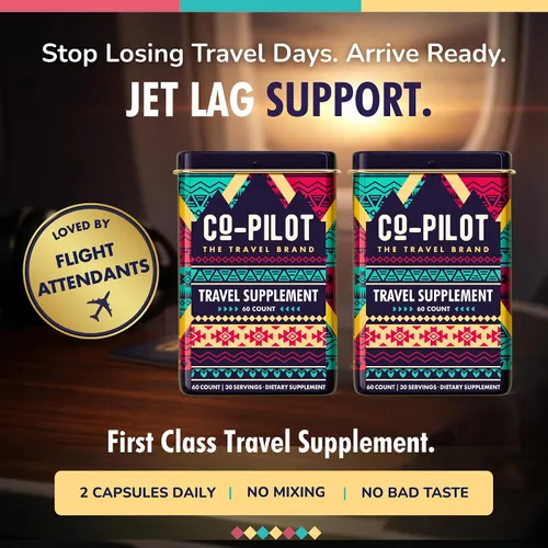 Vista 2 de Paquete de 2 suplementos: prevención del jet lag + Ashwagandha, Rhodiola, D3+ para apoyo inmunológico, energía, salud digestiva Multivitamínico