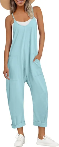 Vista 14 de AUTOMET - Enterizos para mujer, casuales, de verano, cómodos, sueltos, holgados, modernos Verde Armada (ArmyGreen)