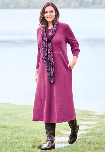 Vista 3 de Woman Within Vestido de punto gofre térmico de talla grande para mujer