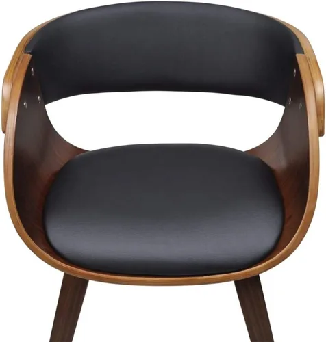 Vista 4 de Black & Brown Plywood Dining Chair, Ergonomic Cotton Polyurethane Seating, Modern Kitchen & Dining Room Furniture