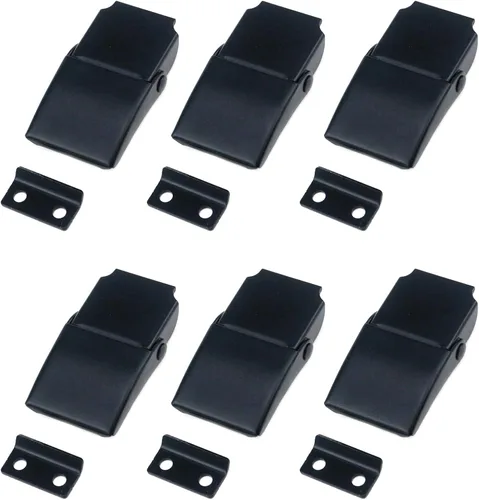 Vista 7 de MY MIRONEY 4 Piezas Abrazaderas de Palanca con Pestillo con Resorte de Acero Inoxidable Pestillos de Cierre Negro con Tornillos para Cajas