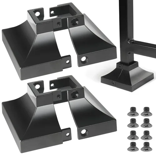 Vista 27 de Paquete de 4 cubiertas de base de poste de cubierta de aleación de aluminio (base de poste de 1 x 1 pulgada x 3.35 pulgadas), para pasamanos, Blanco