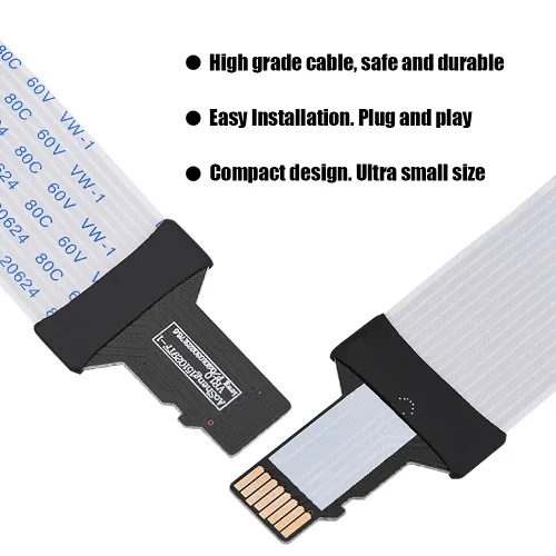 Vista 9 de ASHATA Adaptador de cable de extensión de tarjeta SD a Mini SD, extensor flexible con funda, cable extensor TF a TF para impresora