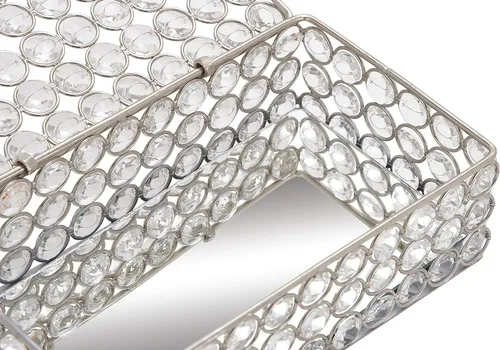 Vista 5 de Deco 79 Glam - Joyero rectangular de metal, 8 x 4 x 3 pulgadas, color plateado