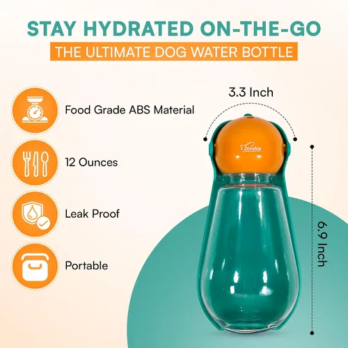 Vista 2 de Dispensador de botellas de agua plegable para perros con cuenco portátil