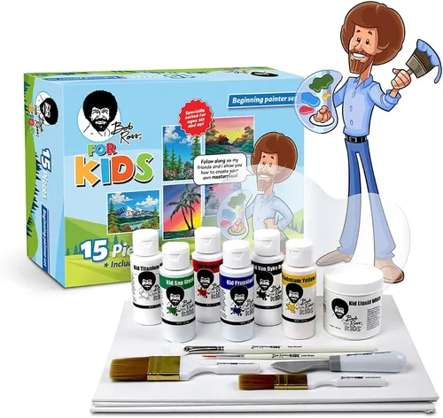 Vista 3 de Bob Ross para niños: Lecciones felices en una caja