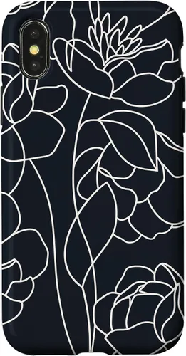 Vista 5 de iPhone 16 linda peonía rosa flor estética dibujo abstracto línea arte caso