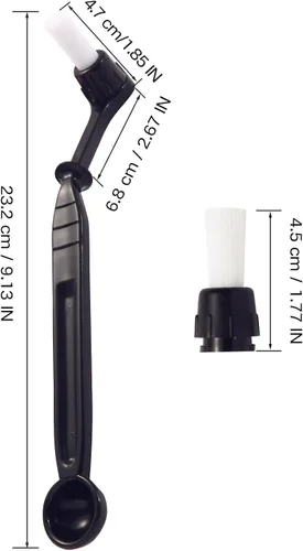 Vista 3 de Kit de cepillos de limpieza para cafetera, 2 cepillos de limpieza de café con cucharas y 2 cabezales de cepillo extraíbles para máquina de café