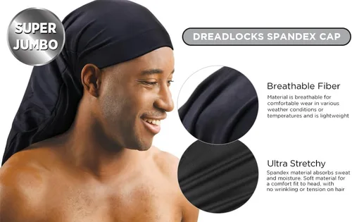 Vista 6 de Negro Spandex Dreadloc