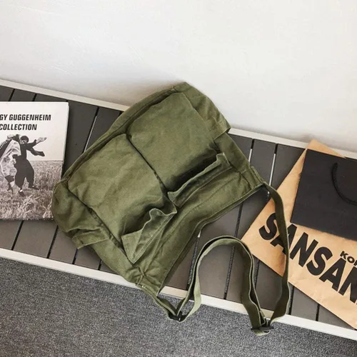 Vista 6 de Bolso cruzado Hobo de gran capacidad, bolso cruzado de lona para mensajero de viaje, bolso de hombro casual