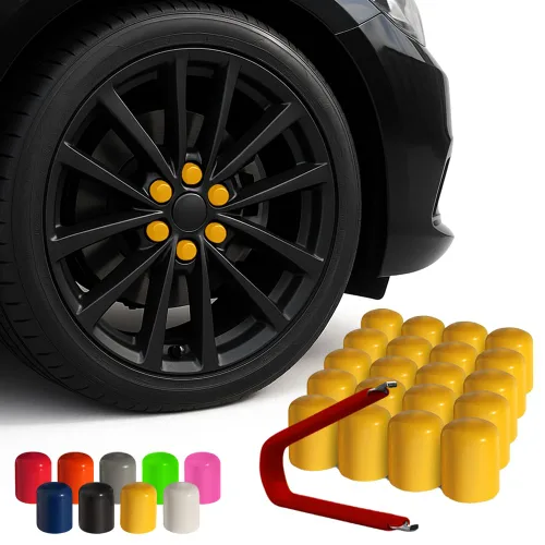 Vista 12 de ColorLugs Tapón de llanta de vinilo Negro Tapa de tuerca de rueda de ajuste flexible Para 17 mm Paquete de 20 Incluye extractor de lujo