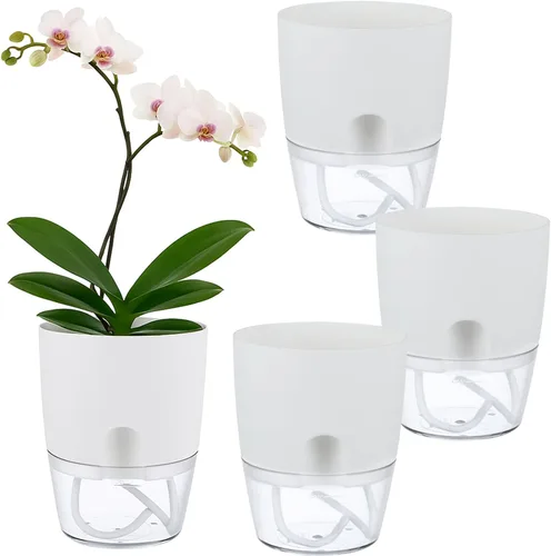 Vista 12 de Macetas de riego automático para plantas de interior, macetas para exteriores, paquete de 3 macetas de riego automático de 6 pulgadas, macetas