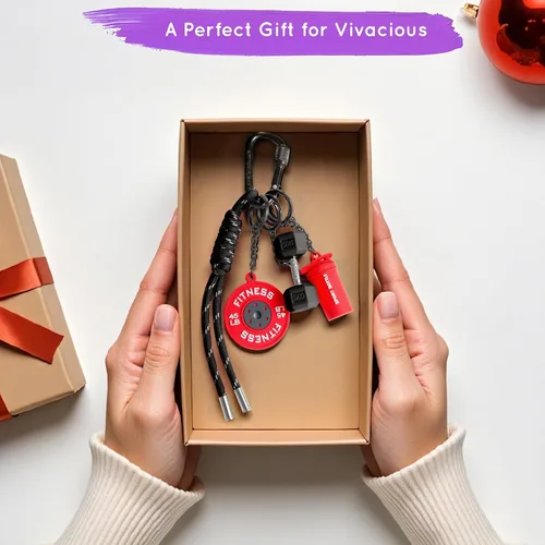 Vista 6 de Llavero de Mancuerna y Pesas, Adornos para Bolso o Cartera, Regalo para Mujeres y Hombres Fitness, Lindos Accesorios Mini para Llaves de Coche