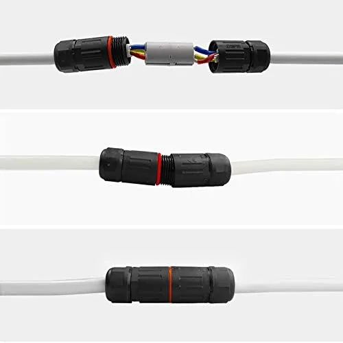 Vista 7 de 10 unids IP68 impermeable conector 3pin extensión al aire libre enchufe enchufe cable cable de alambre para coche camión barco interior/exterior