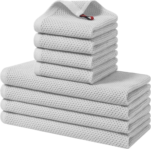 Vista 98 de Homaxy Juego de toallas y paños de cocina 100% algodón, 30 x 30 centímetros y 33 x 71 centímetros, juego de 8 toallas de cocina ultra suaves